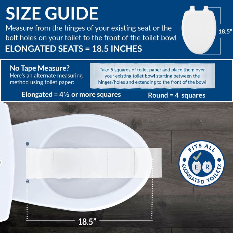 Bemis 7B1200SLOWT 364 Toilet Seat will Slow Close, Never Loosen and Easily Remove, Elongated, Plastic, Colonial Blue - Image 5